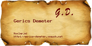 Gerics Demeter névjegykártya